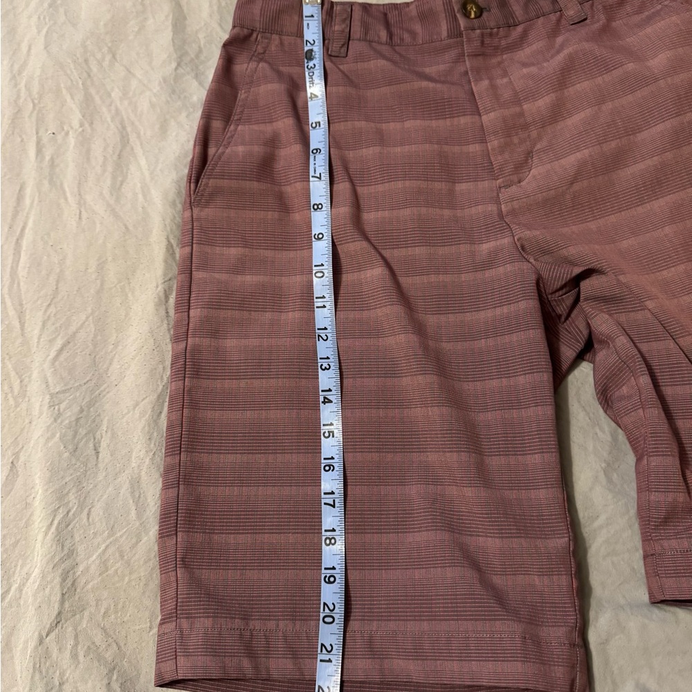 Adidas Shorts Mens 30 Golf Red/Purple Striped Check‎ Classic Preppy Casual Chino - Picture 3 of 8